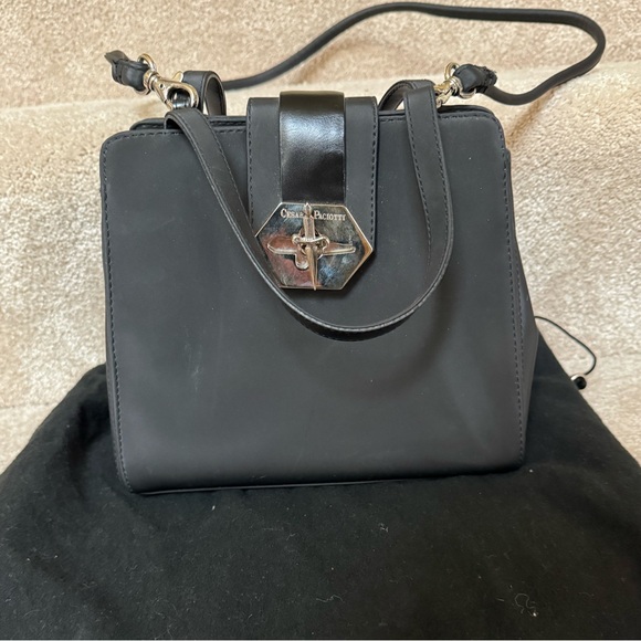 Cesare Paciotti Handbags - Cesare Paciotti Black Canvas and Leather